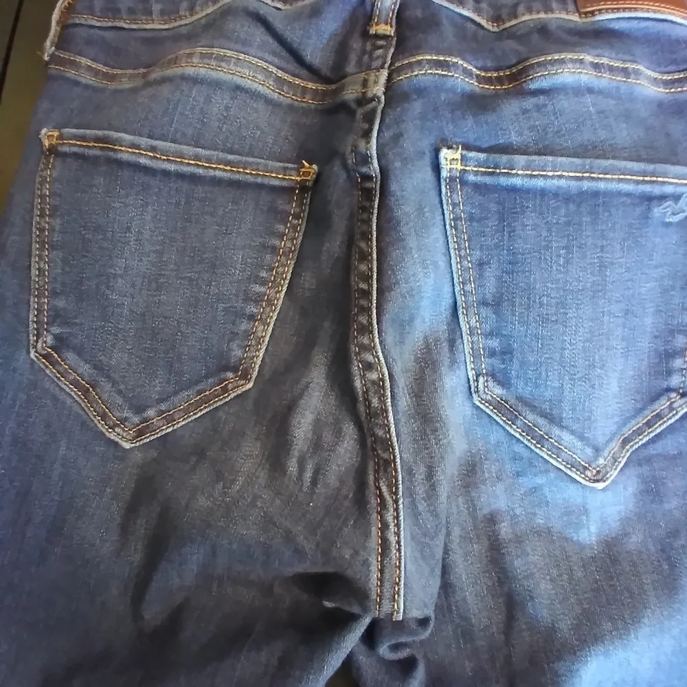 Hollister Womens Denim Jean Size 5R Button Up Raw Hem